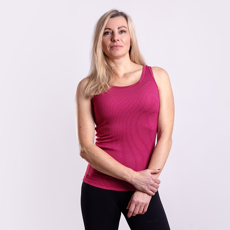 MS NBRZ dámské tílko Micro Sense PROGRESS M > vínová/růžová