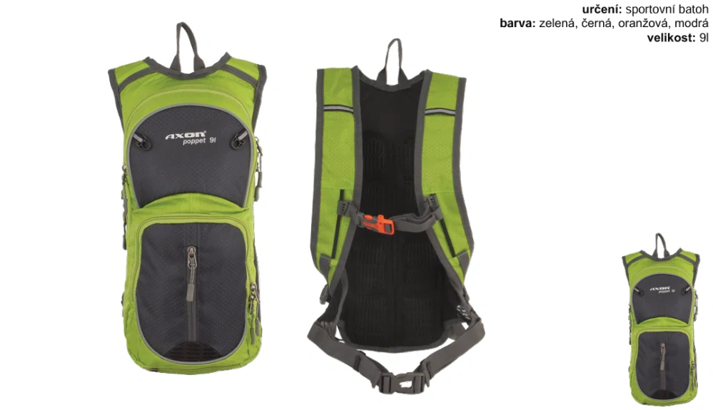 AXON cyklistický batoh POPPET 9l - zelená