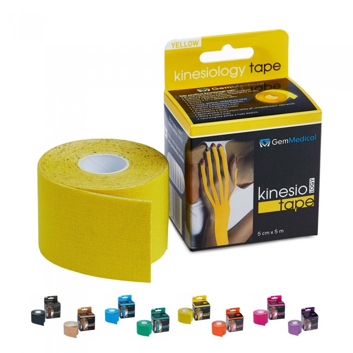 Bavlněný tejp GemMedical 5cm x 5m - žlutá