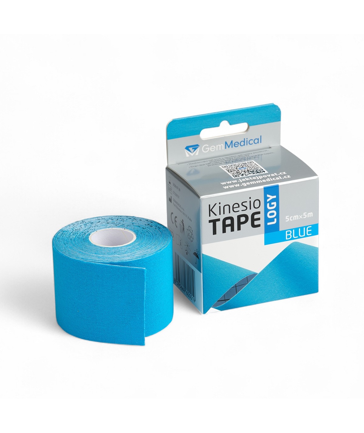 Bavlněný tejp GemMedical 5cm x 5m modrá