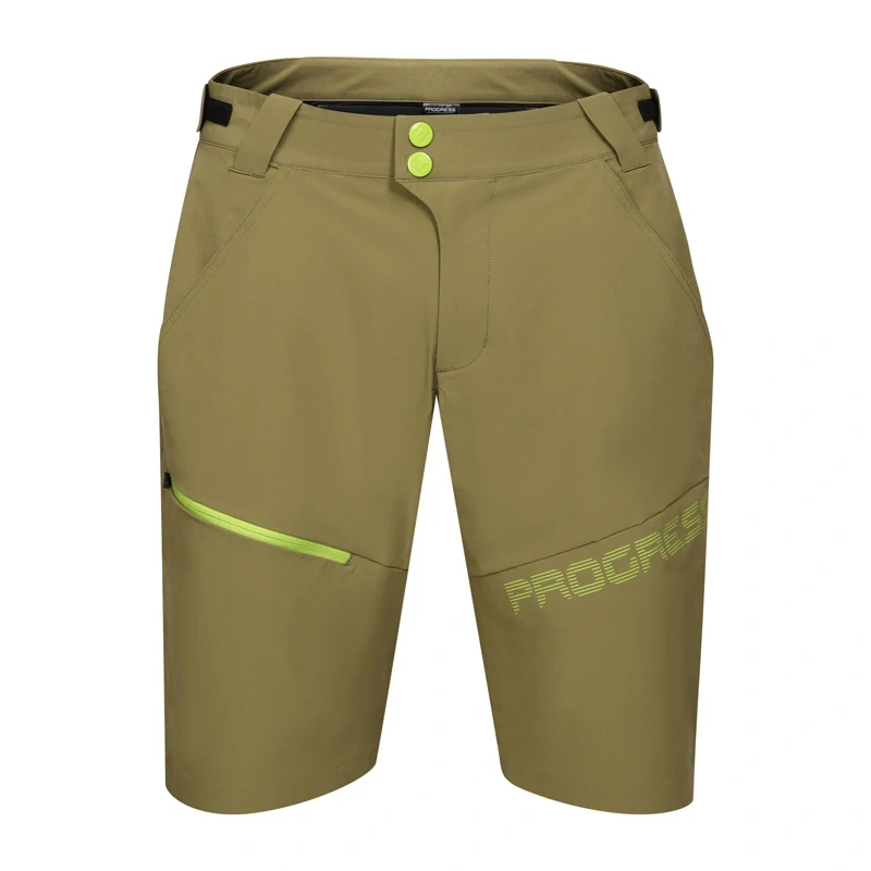 GENIUS BIKE SHORTS pánské cyklo šortky PROGRESS - XXL,olivová