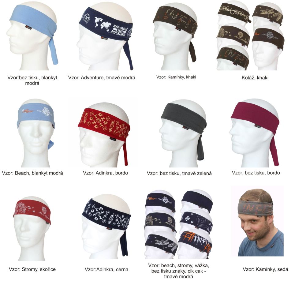 (0019) INFIT Biker vázací čelenka tmavě modrá > vlny 1