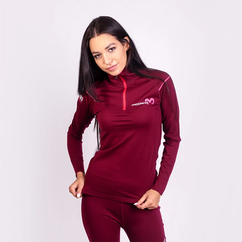 MW NRZZ dámský funkční merino rolák s krátkým zipem PROGRESS