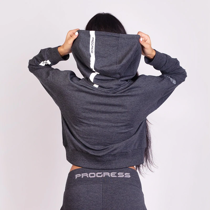 SERENA dámská bambusová tepláková mikina - XL > antracit melír