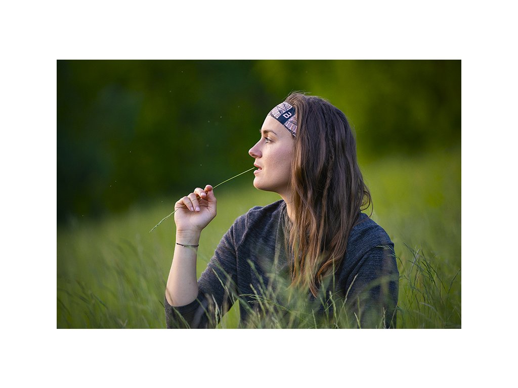 BOSA sportovní čelenka ELASTIC Mandala Salmon