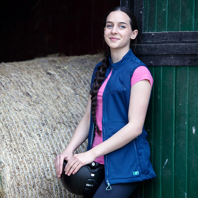 SHAGGA LADY dámská jezdecká hybridní vesta PROGRESS - tmavě modrá, L