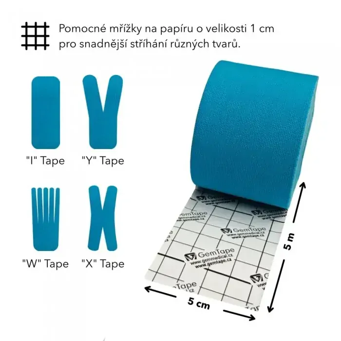 Bavlněný tejp GemMedical 5cm x 5m béžová