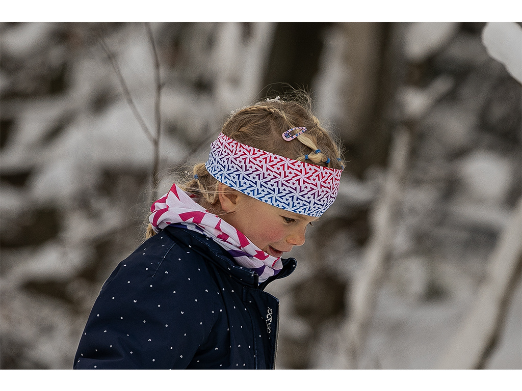 Bosa Chilly Snow Flakes pink kids - sportovní dětská čelenka