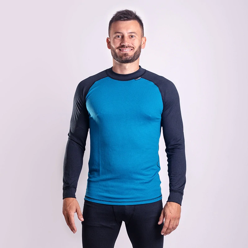 MS TDR pánské funkční triko dlouhý rukáv PROGRESS XXL > černá/petrol