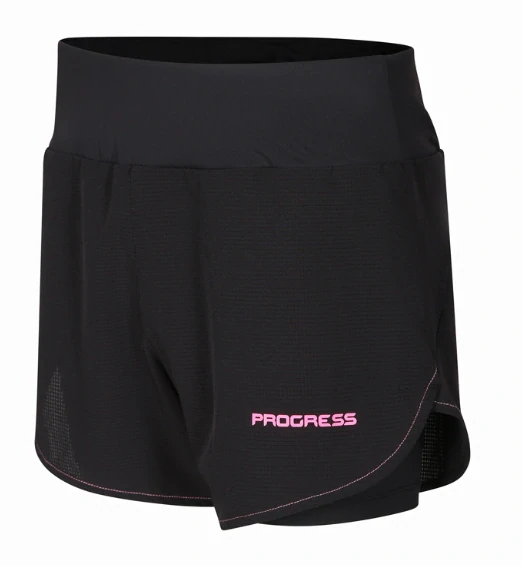 PROGRESS dámské sportovní šortky 2v1 FORTUNA SHORTS L > černá
