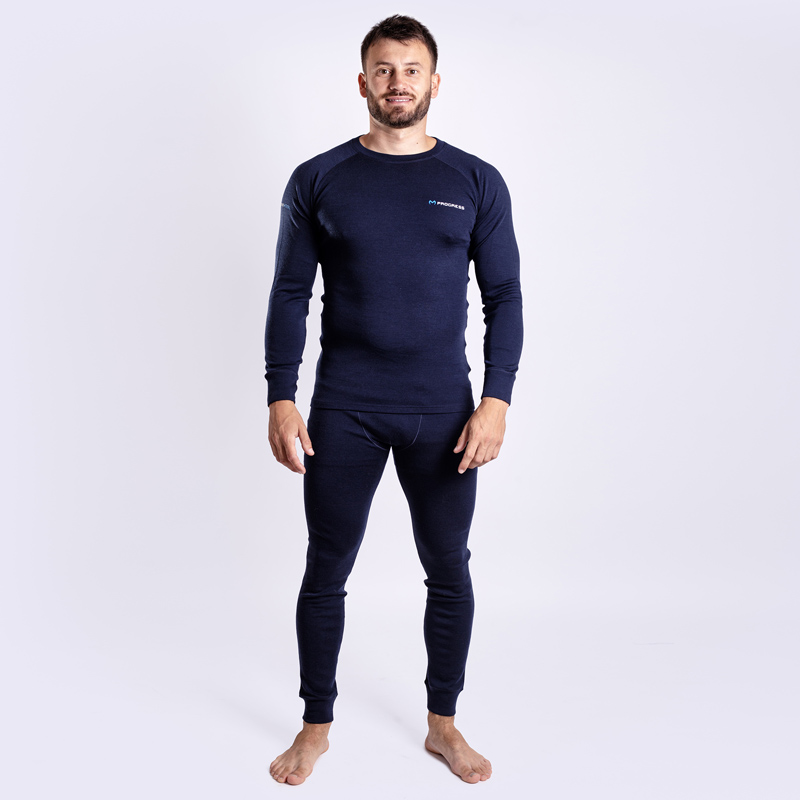 MT SDN 250 pánské merino spodky PROGRESS M > černo-modrá