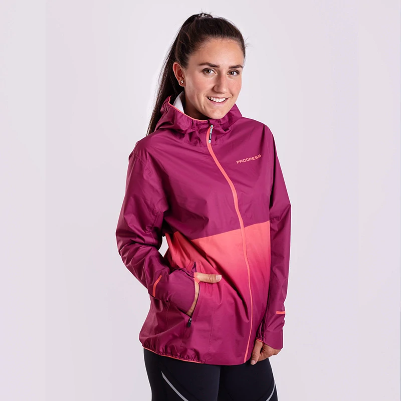 ELITE LADY dámská multifunkční bunda PROGRESS - M,vínová/růžová