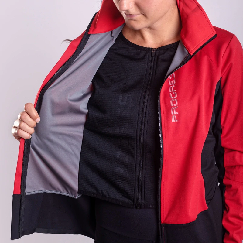 FOLGARIA dámská bunda na kolo PROGRES - černá/červená, L