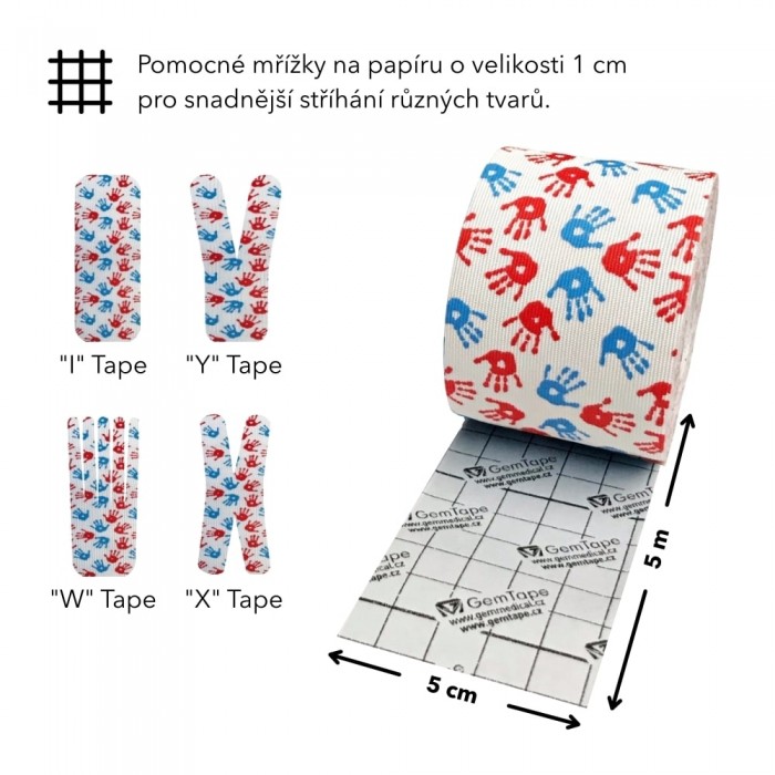 RayonGEM Kinesiology Tejp hedvábně jemný 5cm x 5m