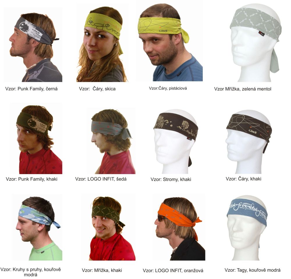 (0019) INFIT Biker vázací čelenka tmavě modrá > vlny 1