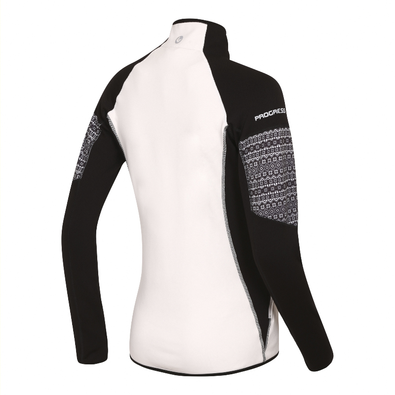 PROGRESS dámská funkční sportovní celopropínací mikina NORA, L > černá/bílá