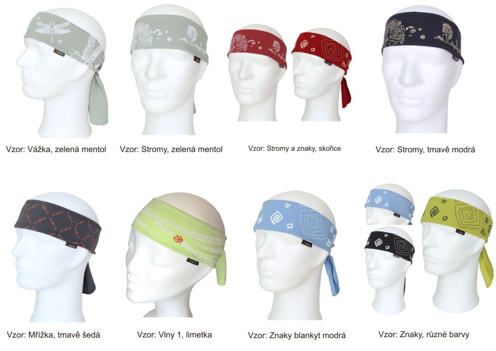 (0019) INFIT Biker vázací čelenka tmavě modrá > vlny 1