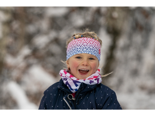 Bosa Chilly Snow Flakes pink kids - sportovní dětská čelenka